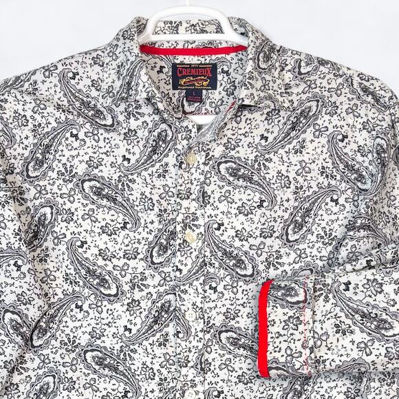 Cremieux Paisley Allover Print LS Shirt Mens L Contrast Cuff Western Disco Retro - Picture 1 of 10